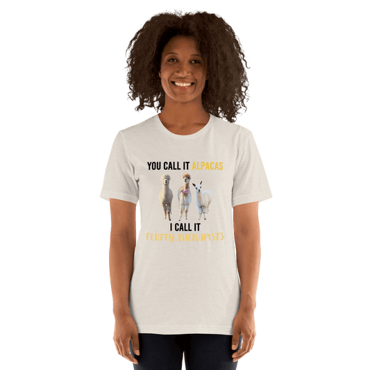 Alpaca T-Shirt "Fluffy Therapists" – Mental Health Support &amp; Alpaca Design