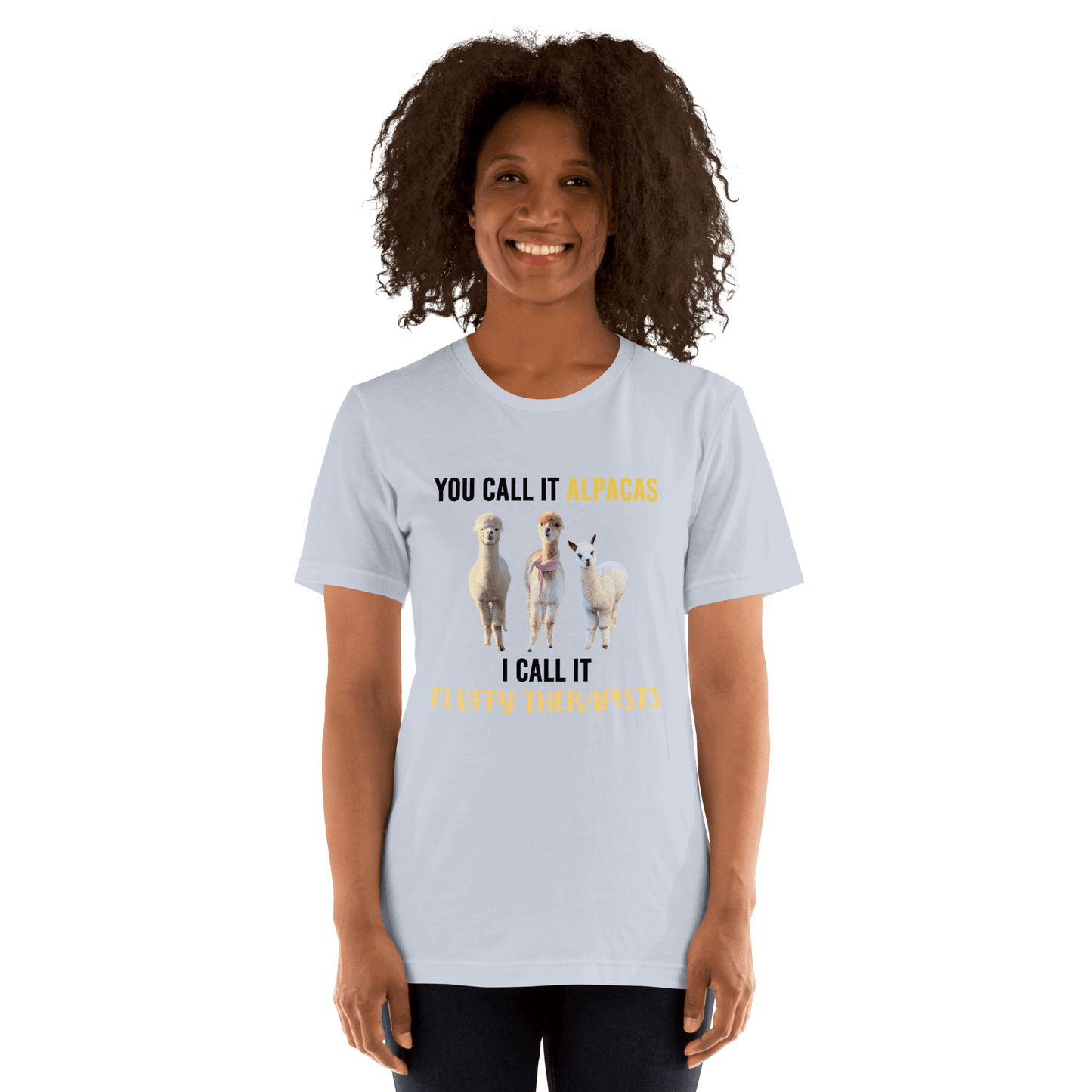 Alpaca T-Shirt "Fluffy Therapists" – Mental Health Support &amp; Alpaca Design